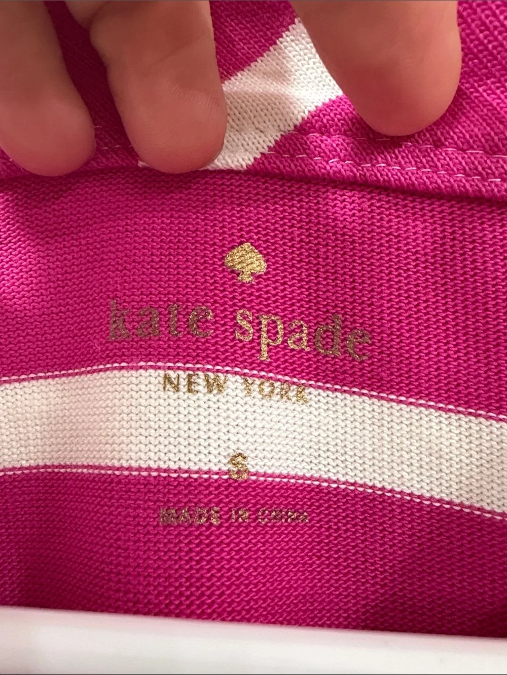 Kate Spade Tropez Pink and White Dress with Bow Detail